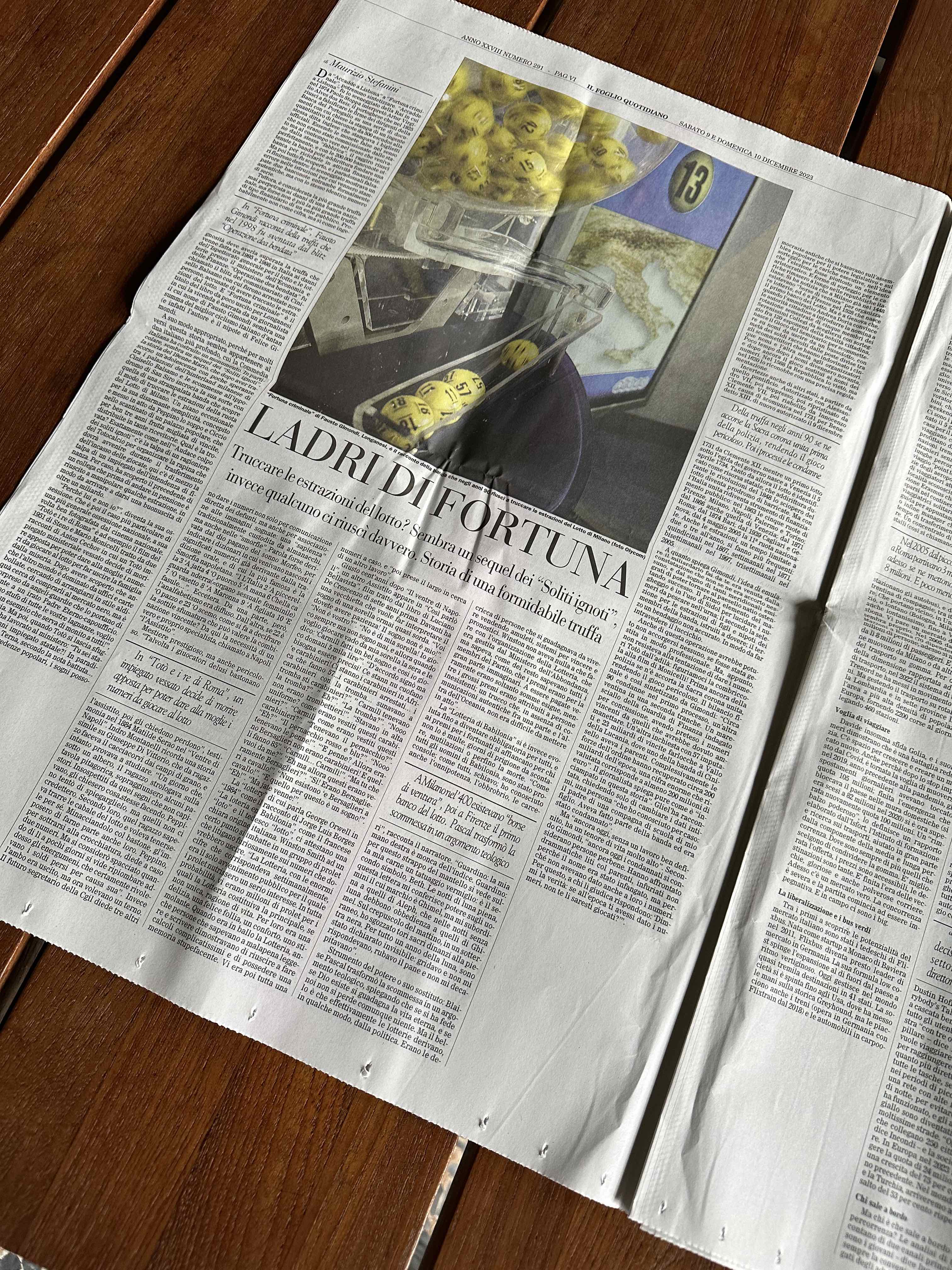 Il Foglio, 9 dicembre 2023