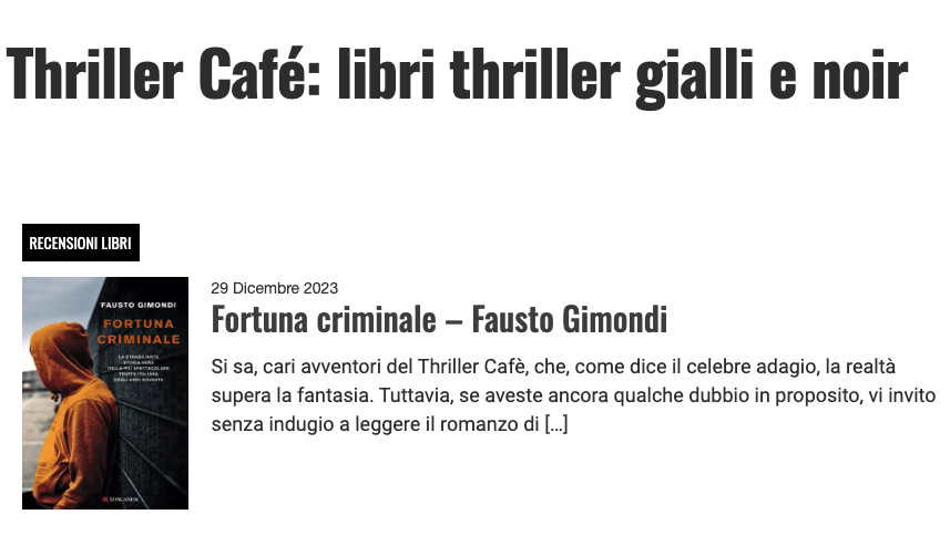 ThrillerCafé, 29 dicembre 2023